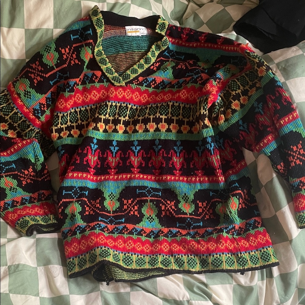 Colorful V-Neck Sweater